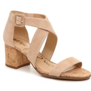 Sam Edelman Sonia Cross Strap Suede Block Heel Sandal Size 10